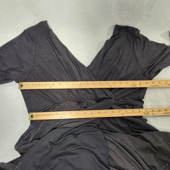 TIFFANY ROSE Maternity Isabella Glitter Black Surplice Dress Size6 USA 14/16. - Picture 15 of 16